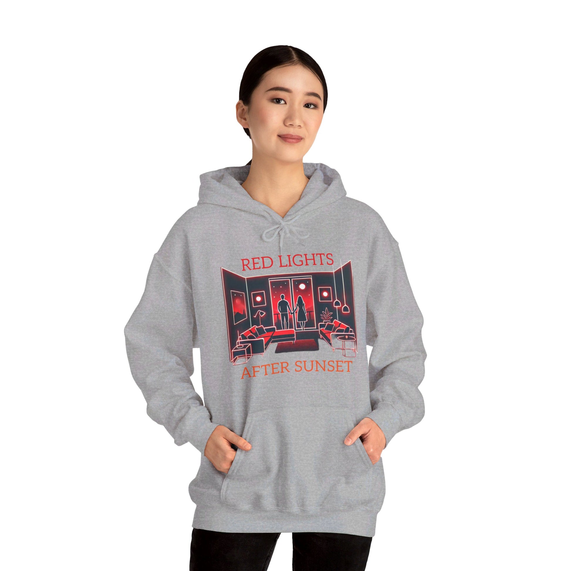 Red Lights After Sunset Couples' Hoodie - My Higher Being