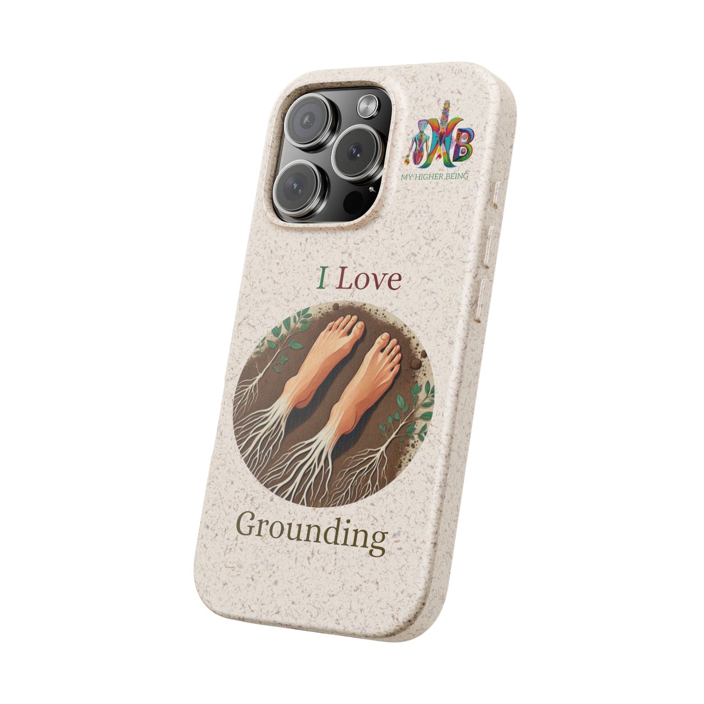 'I Love Grounding'_Plastic Free Biodegradable Phone Case