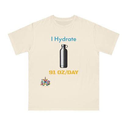 'I Hydrate 91 OZ/DAY'_100% Organic Cotton T-Shirt