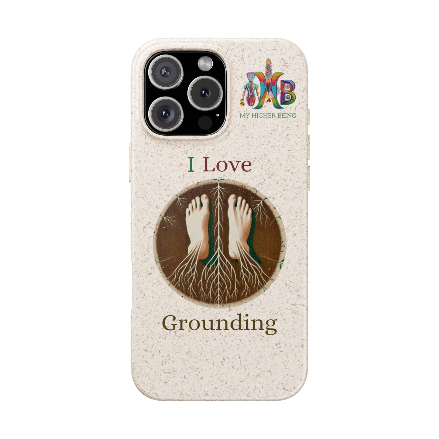 'I Love Grounding'_Plastic Free Biodegradable Phone Case