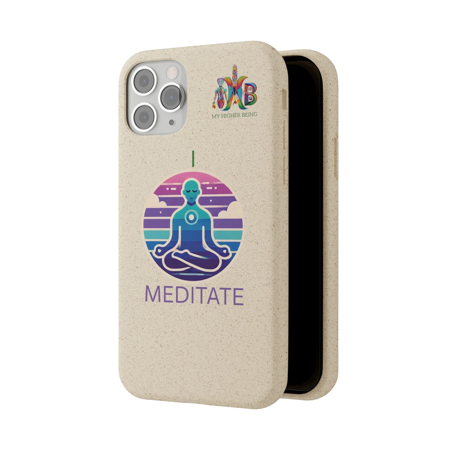 I Meditate — Plastic Free Biodegradable Phone Case — Design 4