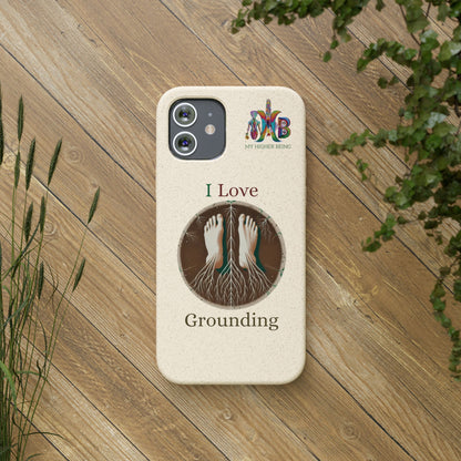 'I Love Grounding'_Plastic Free Biodegradable Phone Case
