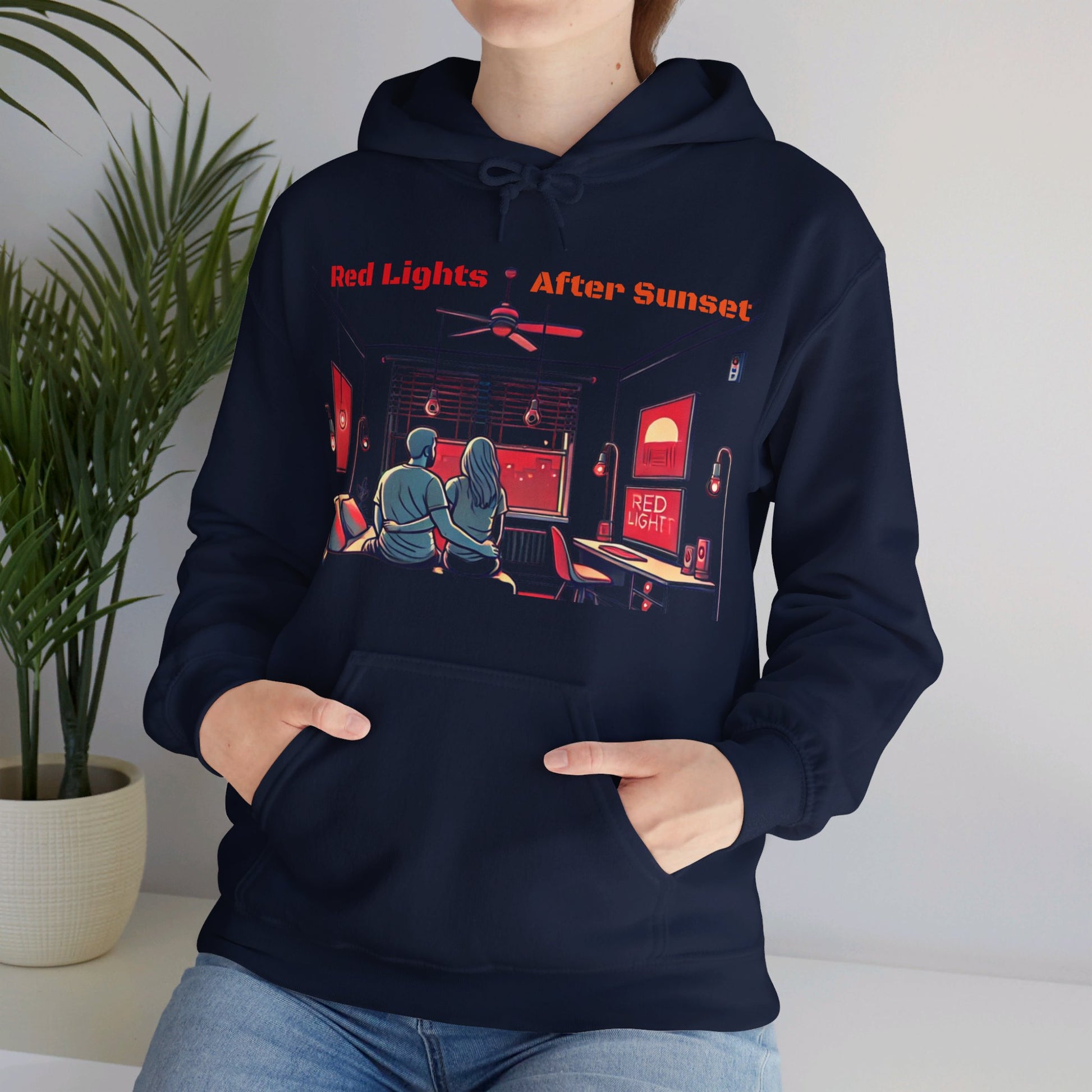 Red Lights After Sunset Couples' Hoodie - My Higher Being