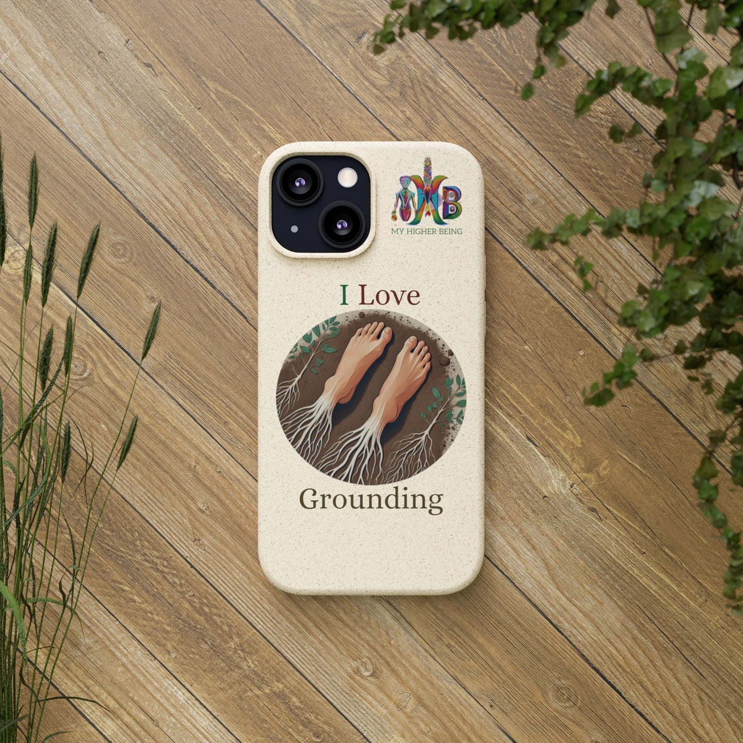 'I Love Grounding'_Plastic Free Biodegradable Phone Case