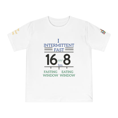 'I Intermittent Fast_16 - 8' (MHB EDITION)_100% Organic Cotton Jersey T-Shirt - My Higher Being