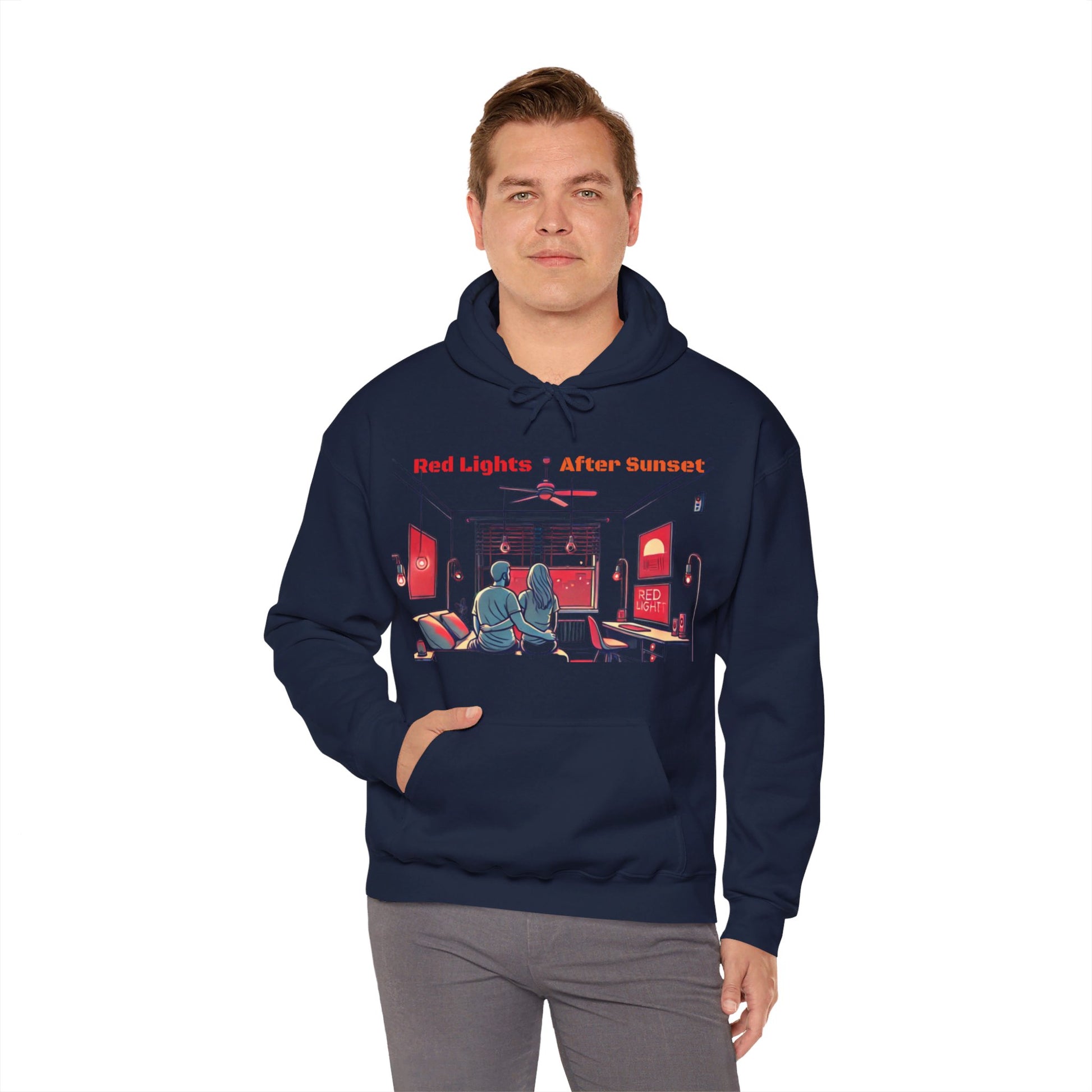 Red Lights After Sunset Couples' Hoodie - My Higher Being