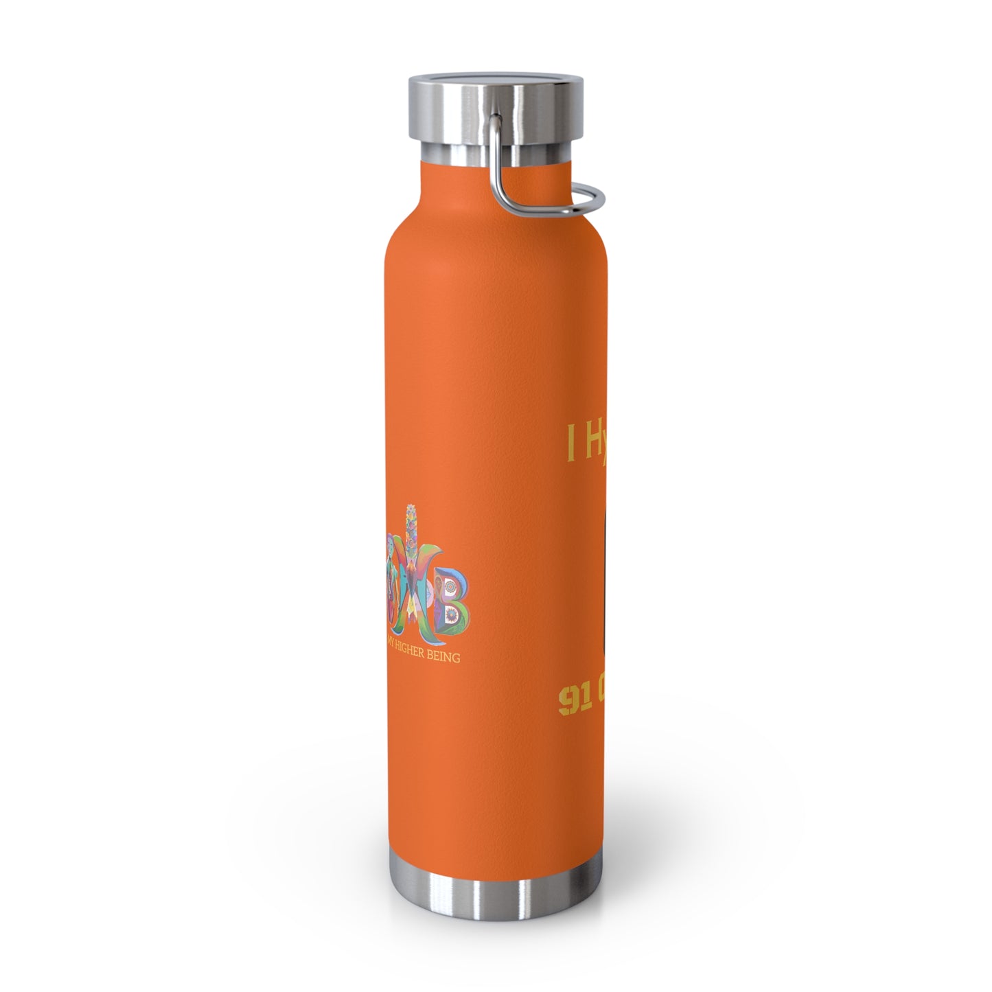 'I Hydrate 91 OZ/DAY'_Copper Vacuum Insulated Bottle, 22oz