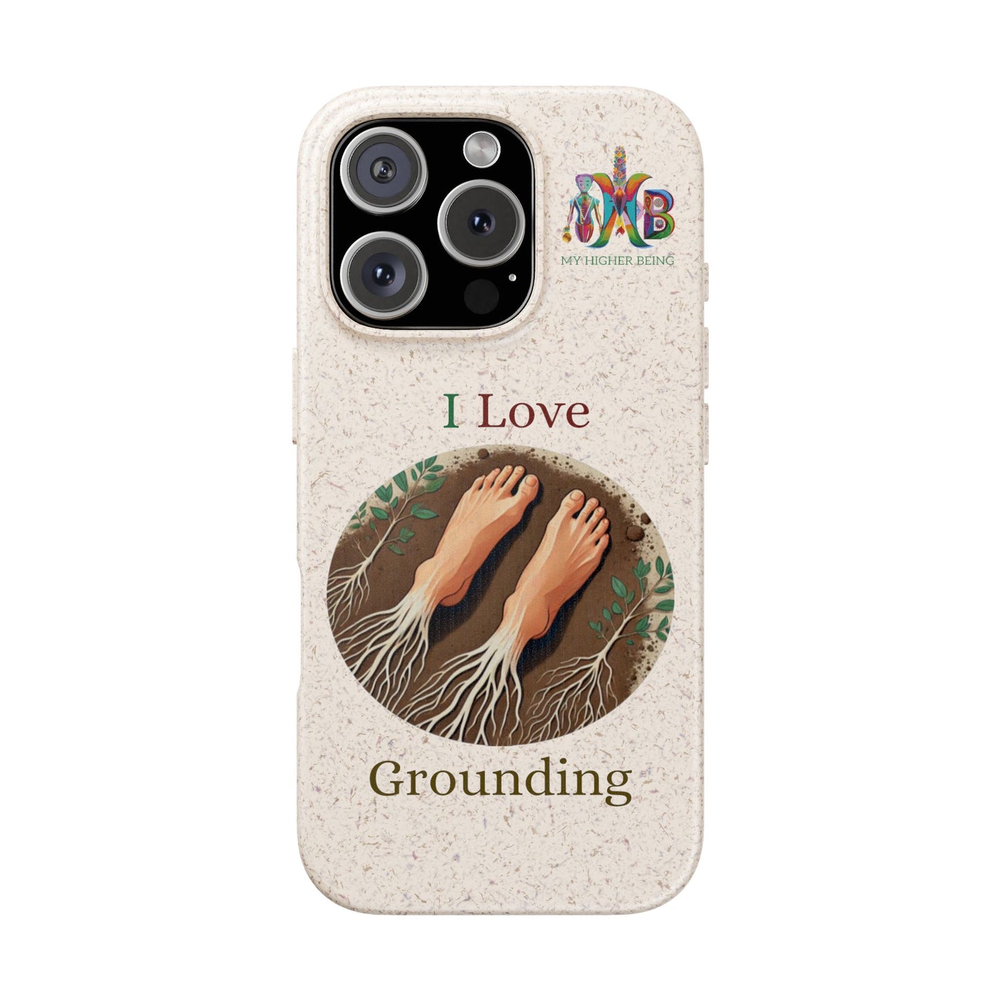'I Love Grounding'_Plastic Free Biodegradable Phone Case