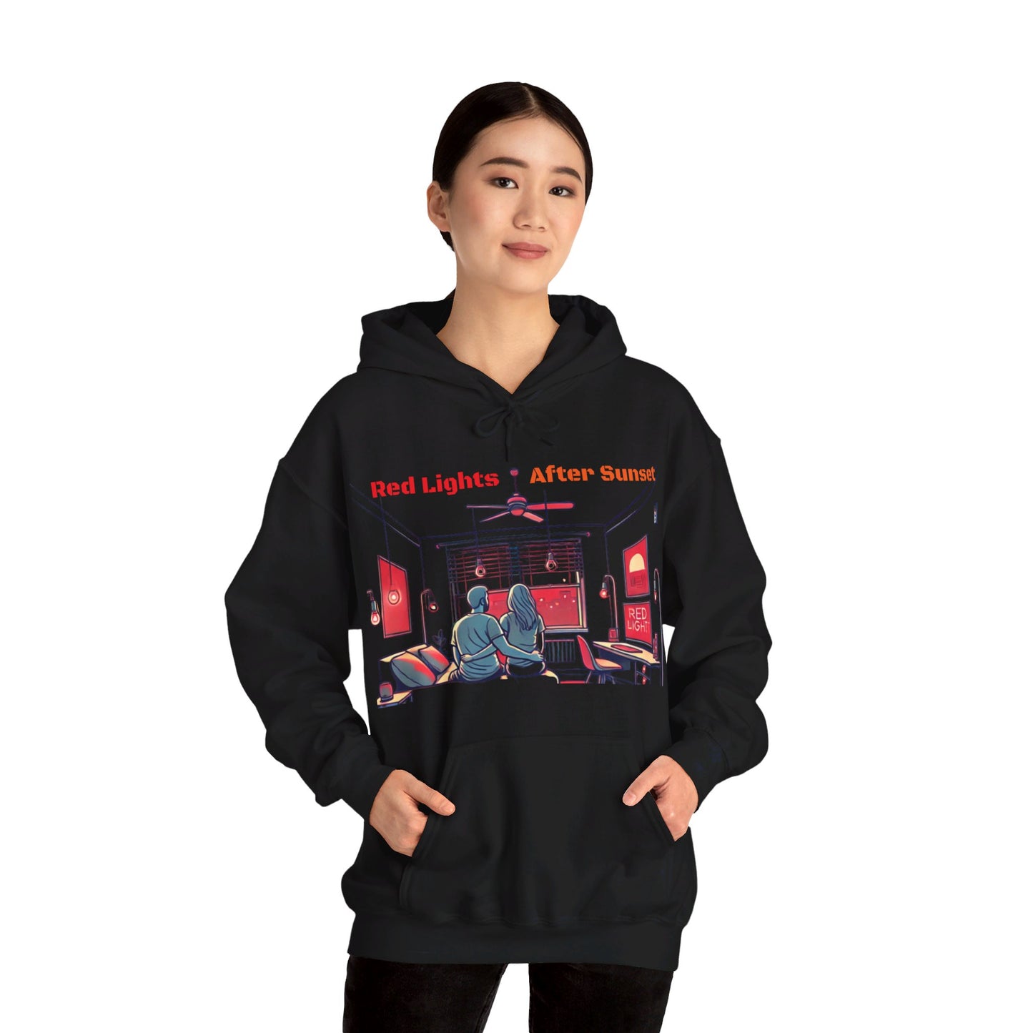 Red Lights After Sunset Couples' Hoodie - My Higher Being