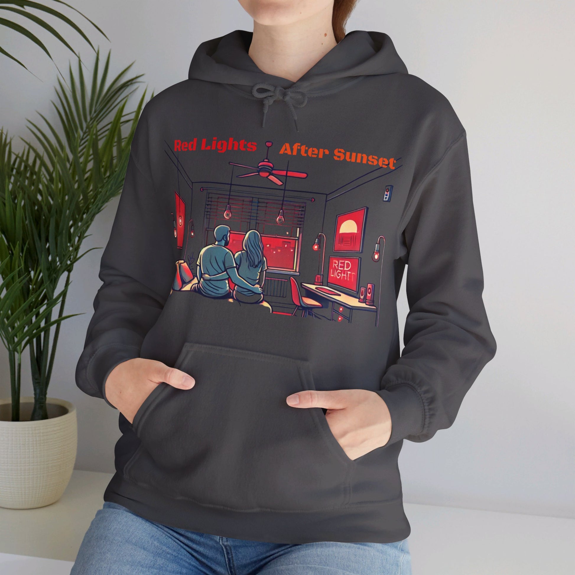 Red Lights After Sunset Couples' Hoodie - My Higher Being