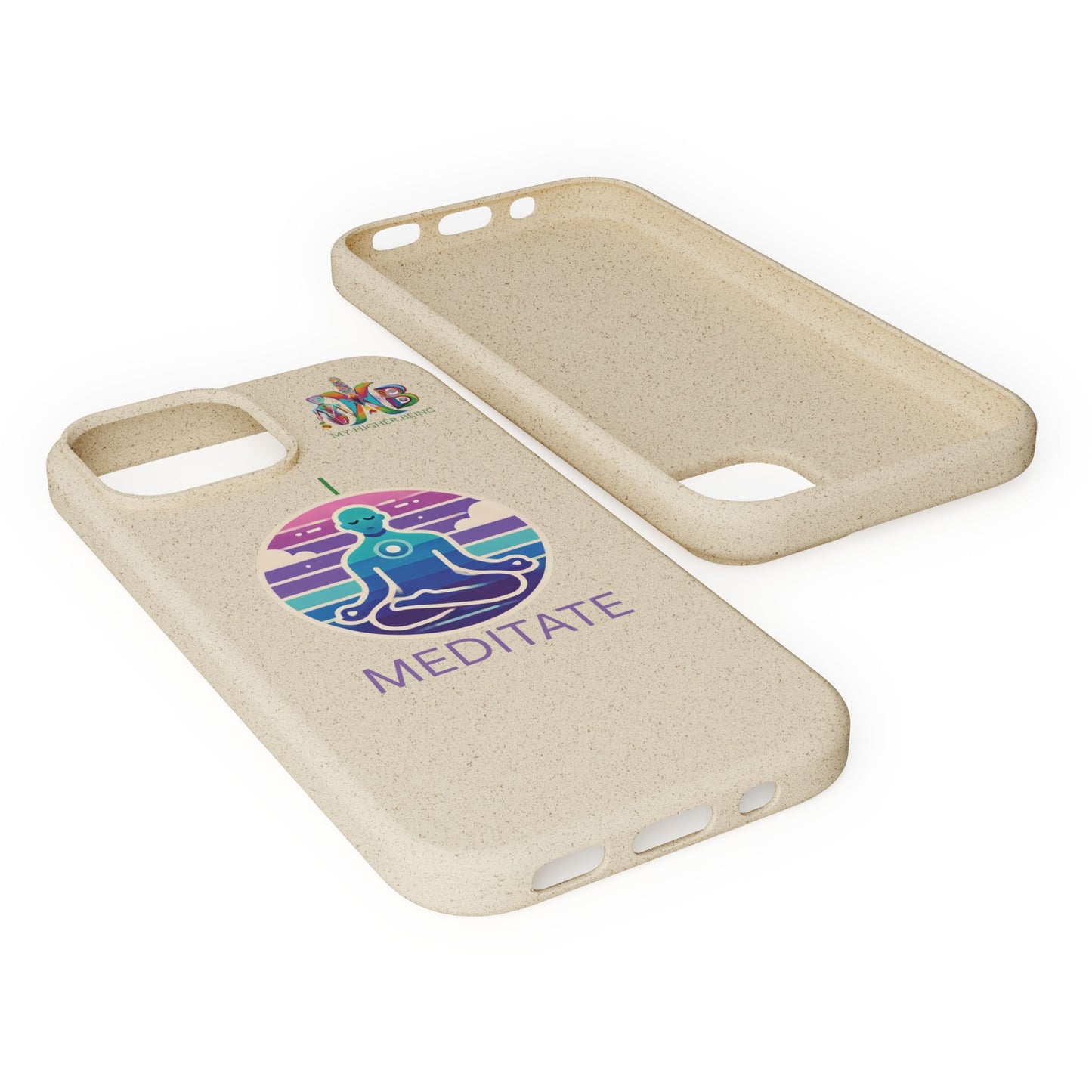 I Meditate — Plastic Free Biodegradable Phone Case — Design 4