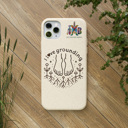 'I Love Grounding'_Plastic Free Biodegradable Phone Case