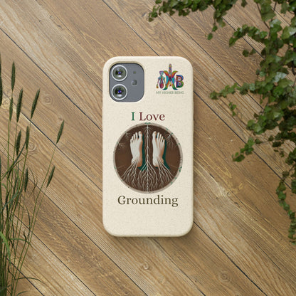 'I Love Grounding'_Plastic Free Biodegradable Phone Case