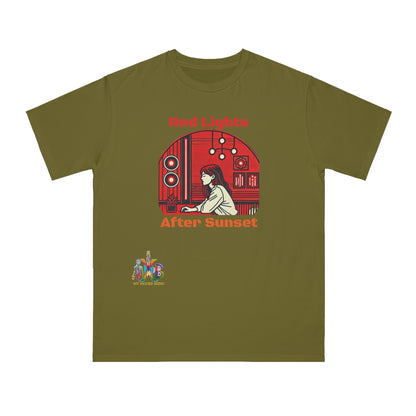 'Red Lights After Susnet'_100% Organic Cotton T-Shirt