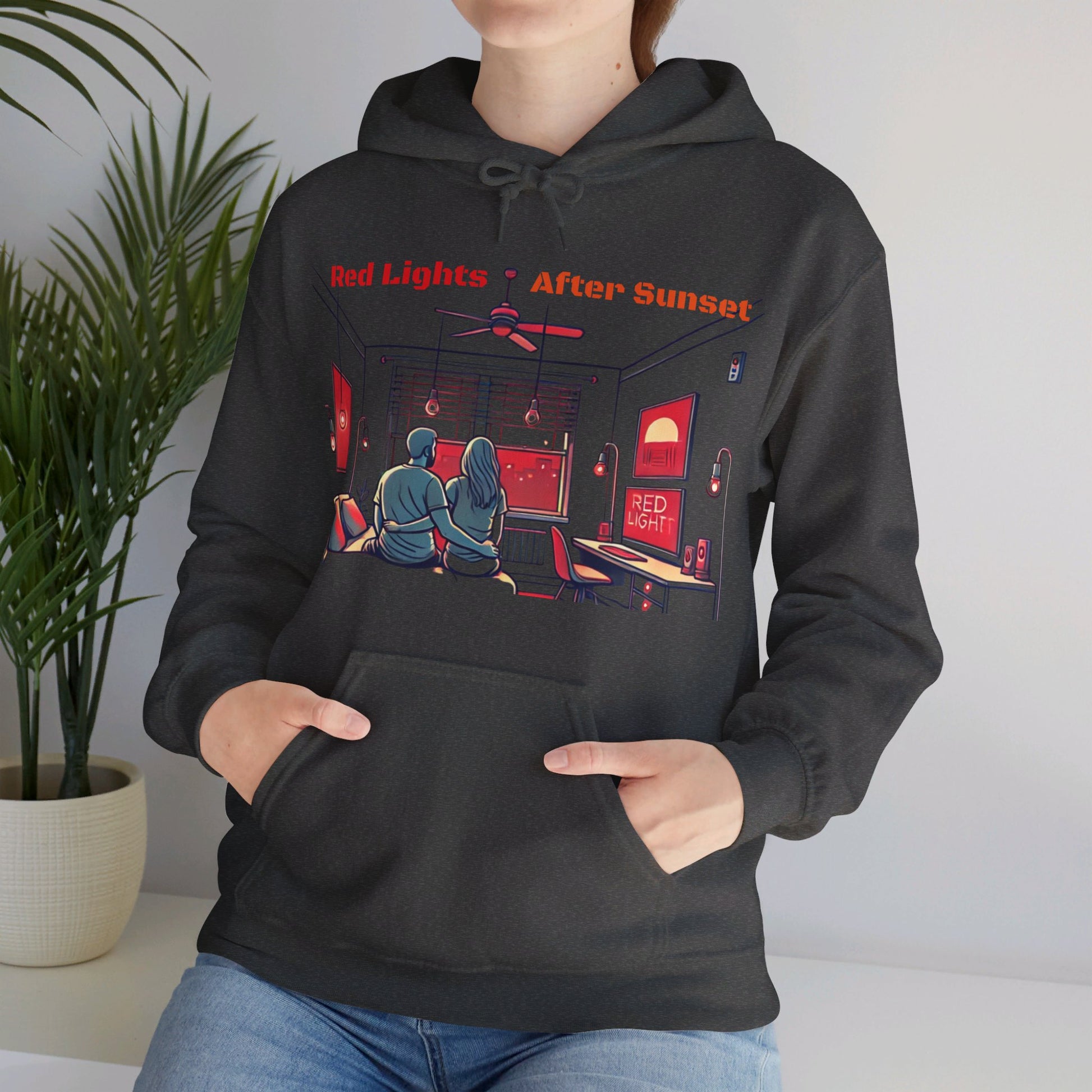 Red Lights After Sunset Couples' Hoodie - My Higher Being