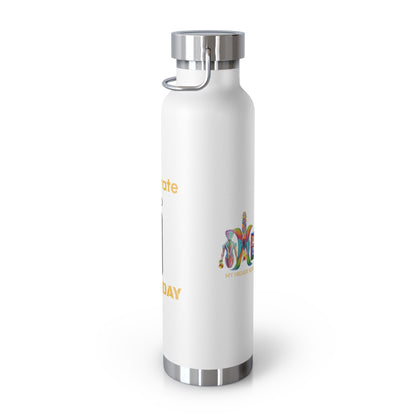 'I Hydrate 91 OZ/DAY'_Copper Vacuum Insulated Bottle, 22oz