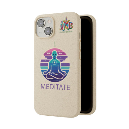 I Meditate — Plastic Free Biodegradable Phone Case — Design 4