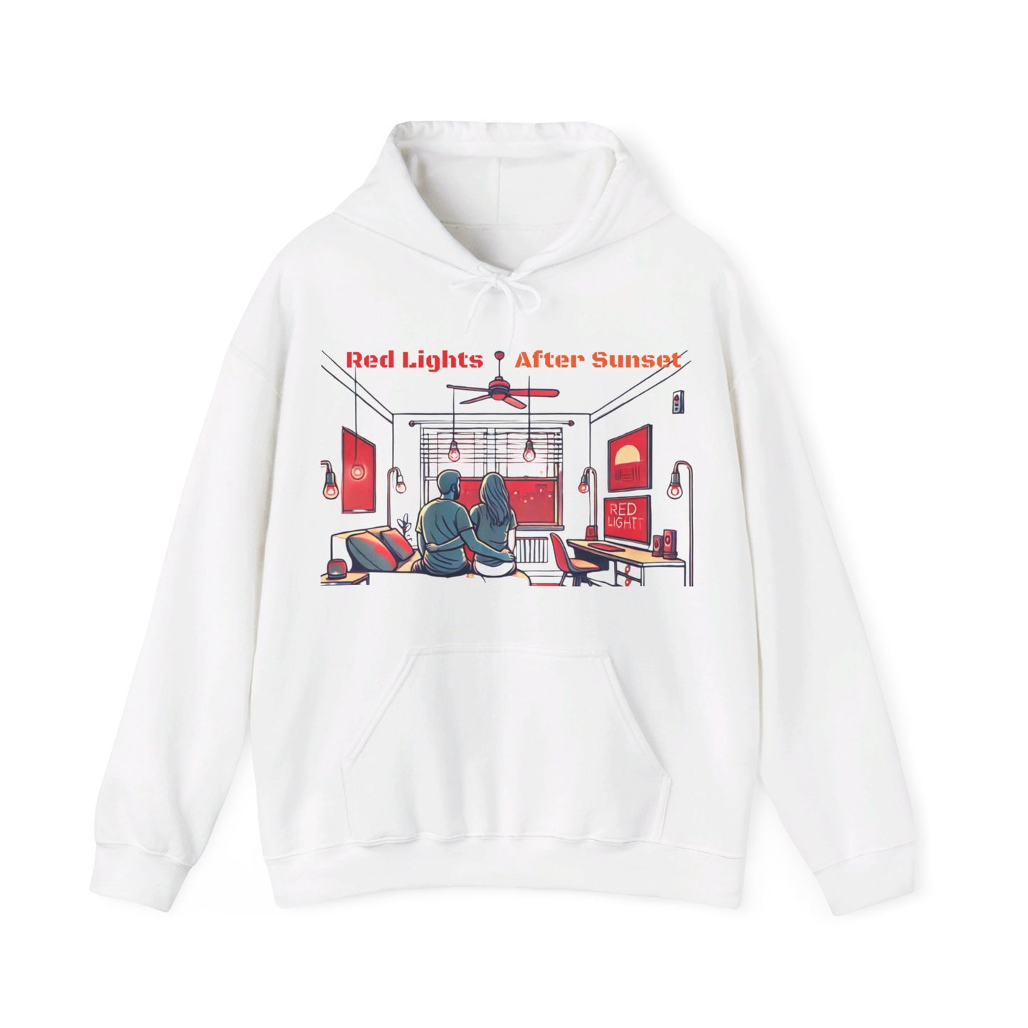 Red Lights After Sunset Couples' Hoodie - My Higher Being