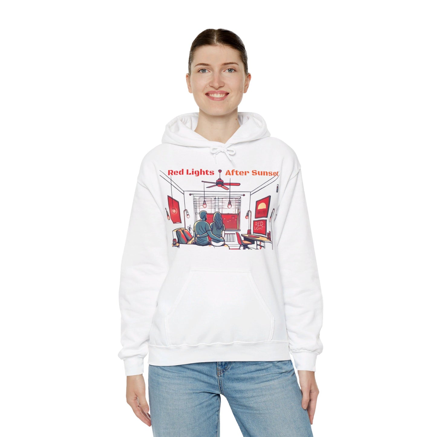 Red Lights After Sunset Couples' Hoodie - My Higher Being