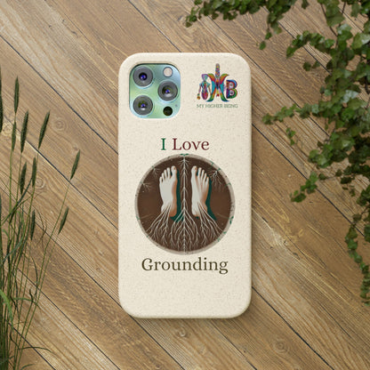 'I Love Grounding'_Plastic Free Biodegradable Phone Case