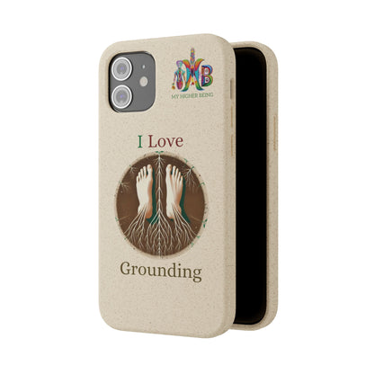 'I Love Grounding'_Plastic Free Biodegradable Phone Case