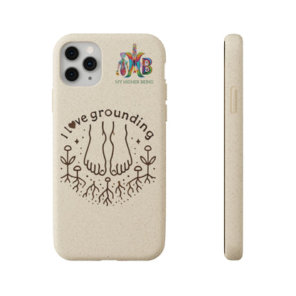 'I Love Grounding'_Plastic Free Biodegradable Phone Case