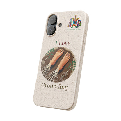 'I Love Grounding'_Plastic Free Biodegradable Phone Case