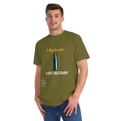'I Hydrate 125 OZ/DAY'_100% Organic Cotton T-Shirt