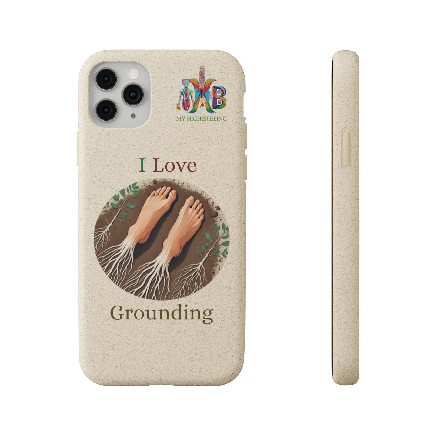 'I Love Grounding'_Plastic Free Biodegradable Phone Case