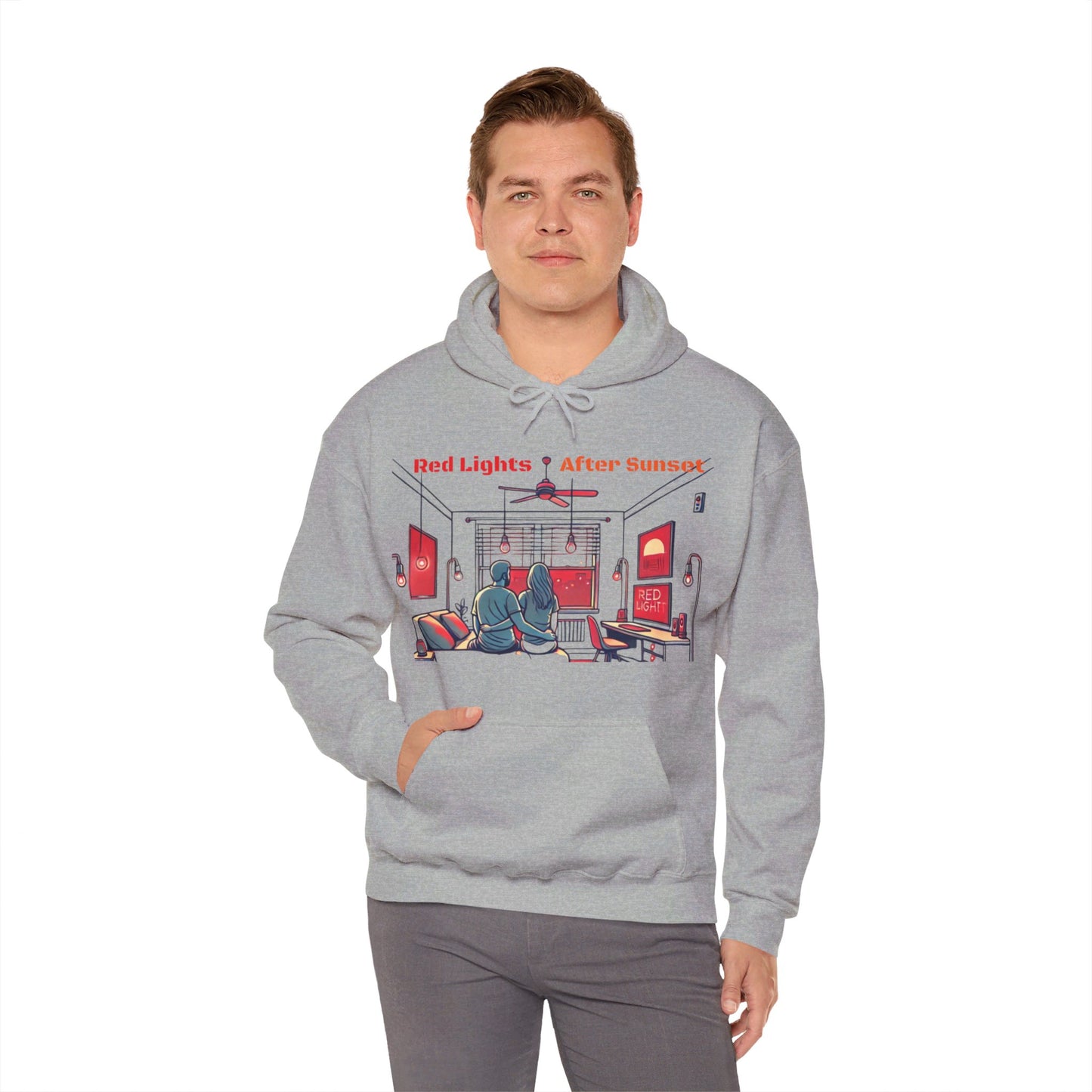 Red Lights After Sunset Couples' Hoodie - My Higher Being