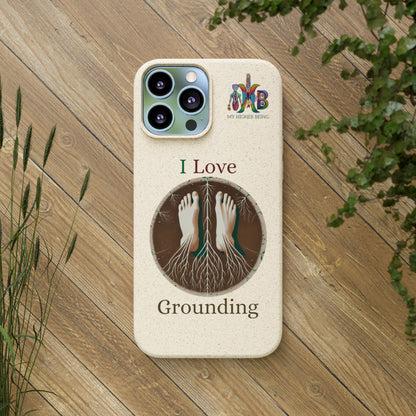 'I Love Grounding'_Plastic Free Biodegradable Phone Case
