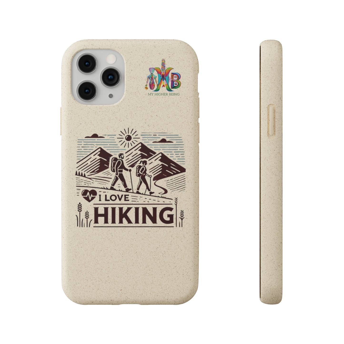 'I Love Hiking'_Plastic Free Biodegradable Phone Case (MHB Edition) - My Higher Being