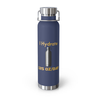 'I Hydrate 125 OZ/DAY'_Copper Vacuum Insulated Bottle, 22oz