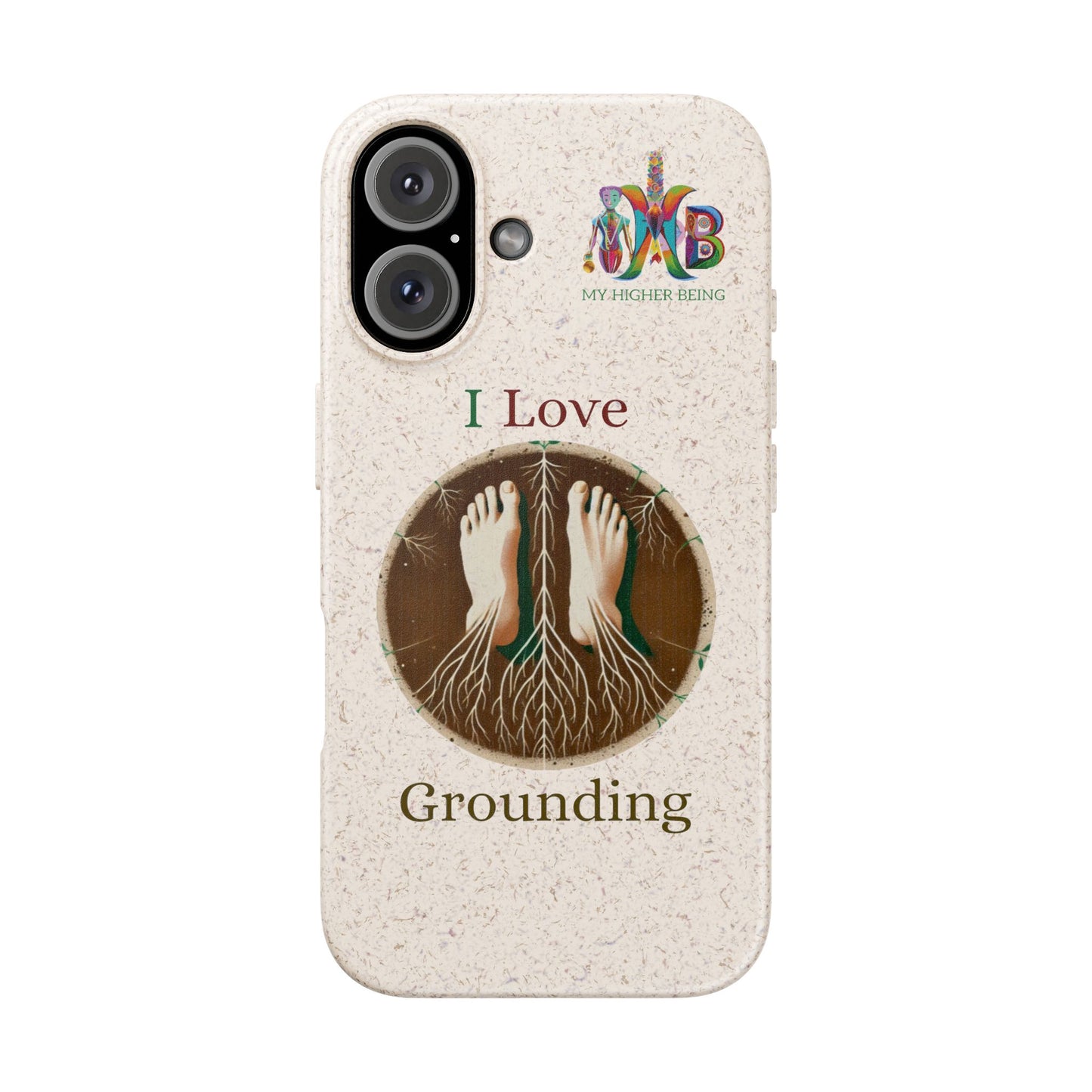 'I Love Grounding'_Plastic Free Biodegradable Phone Case