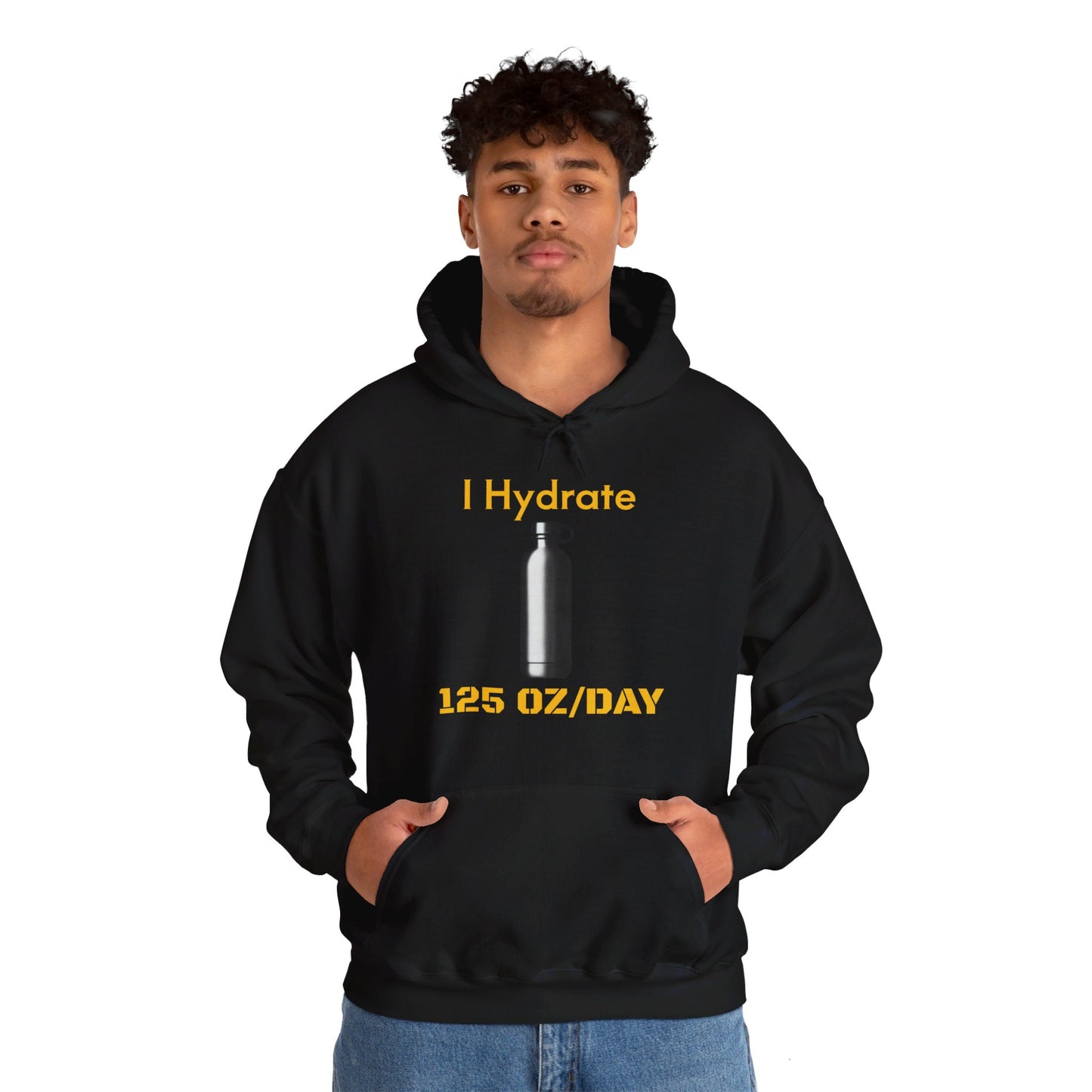 I Hydrate Man's Hoodie_125 oz/day - My Higher Being