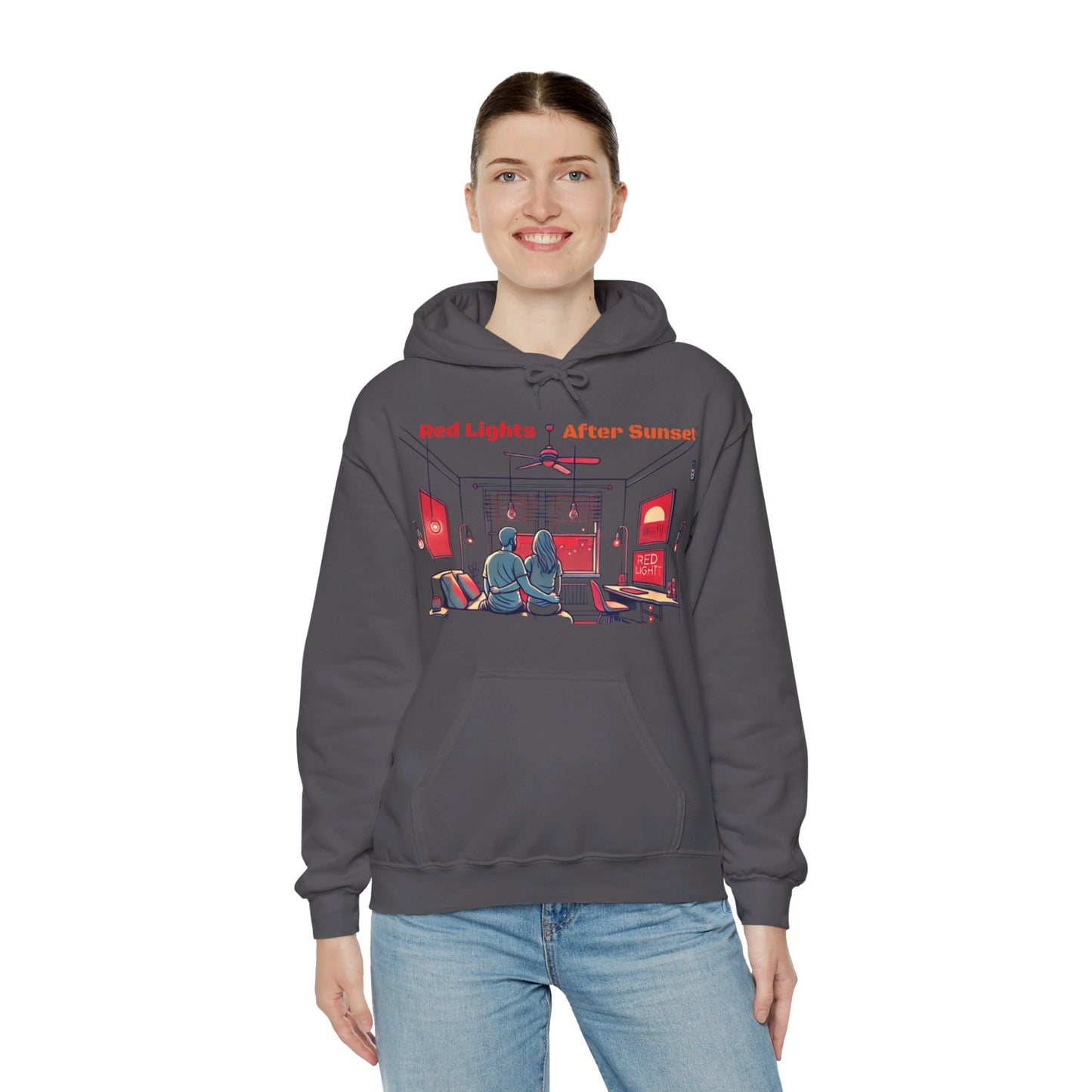 Red Lights After Sunset Couples' Hoodie - My Higher Being