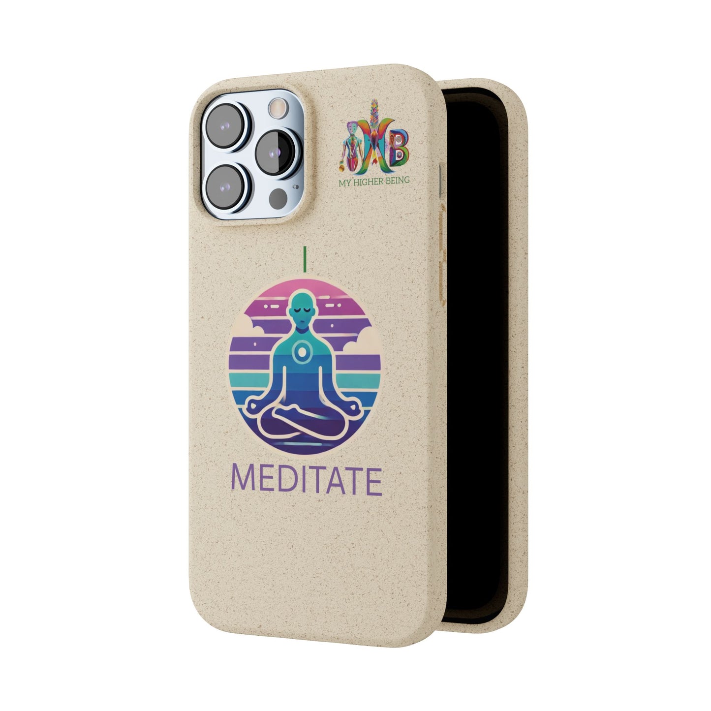 I Meditate — Plastic Free Biodegradable Phone Case — Design 4