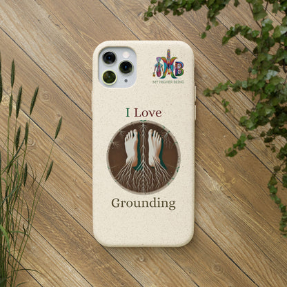 'I Love Grounding'_Plastic Free Biodegradable Phone Case
