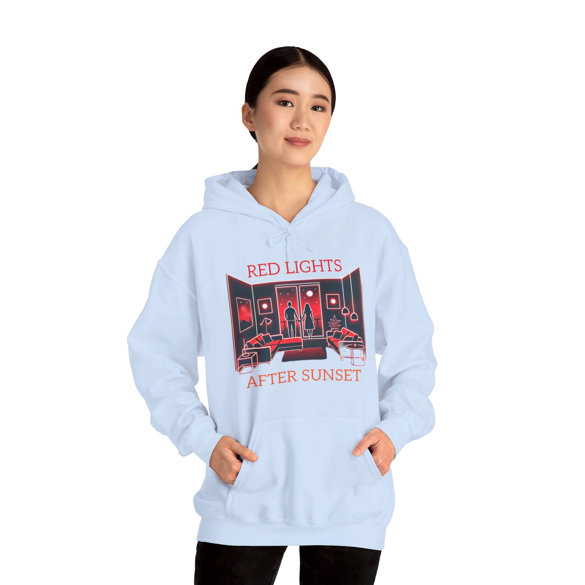 Red Lights After Sunset Couples' Hoodie - My Higher Being