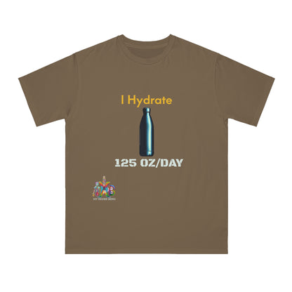 'I Hydrate 125 OZ/DAY'_100% Organic Cotton T-Shirt