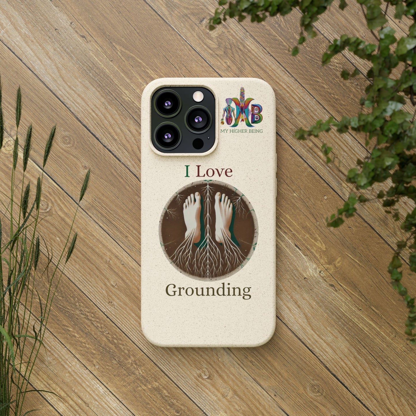 'I Love Grounding'_Plastic Free Biodegradable Phone Case