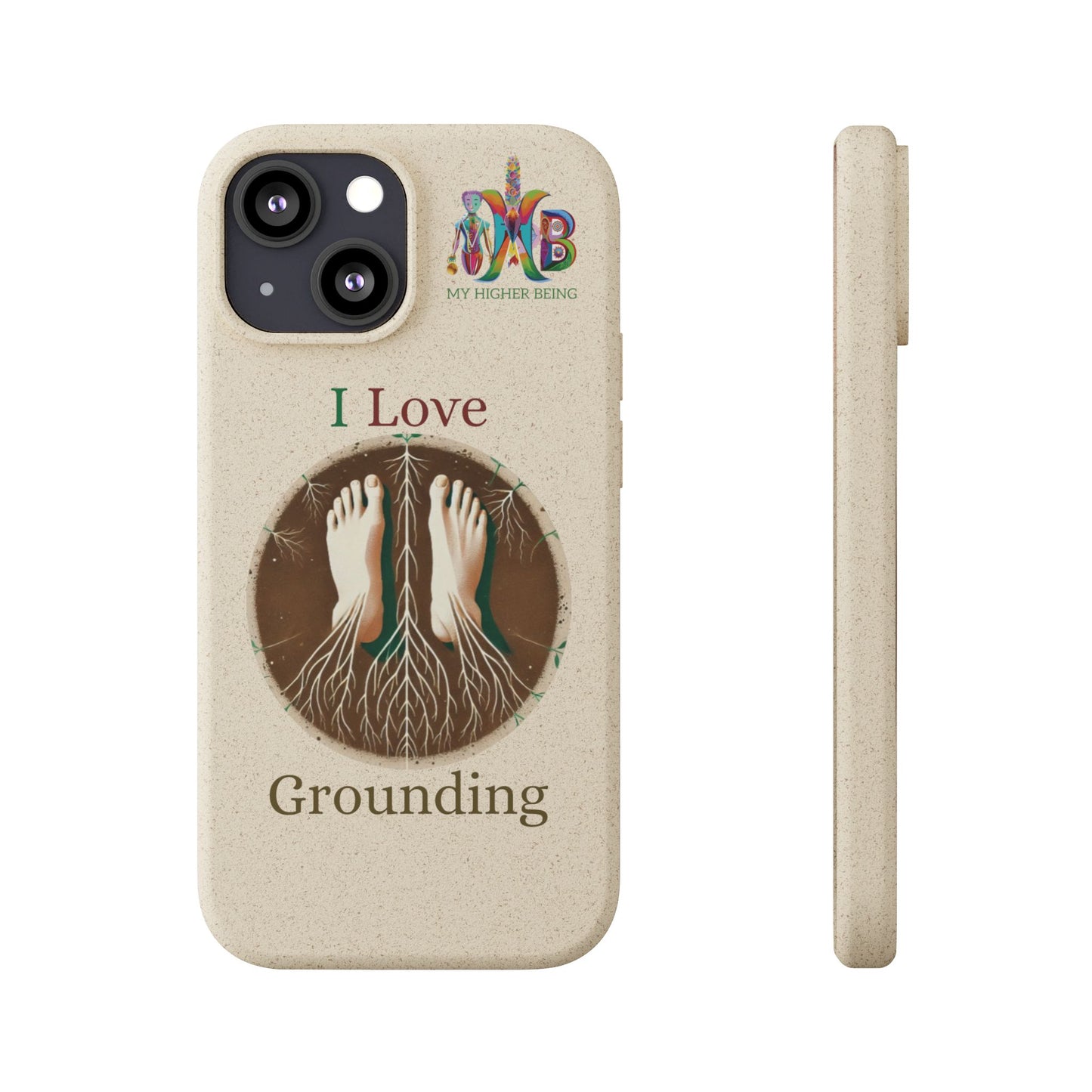 'I Love Grounding'_Plastic Free Biodegradable Phone Case