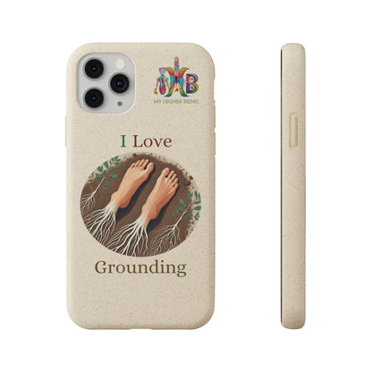 'I Love Grounding'_Plastic Free Biodegradable Phone Case