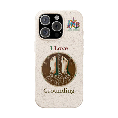 'I Love Grounding'_Plastic Free Biodegradable Phone Case