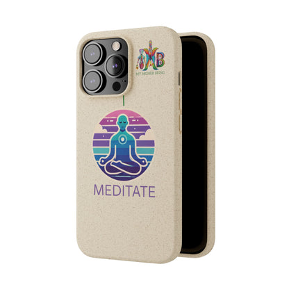 I Meditate — Plastic Free Biodegradable Phone Case — Design 4
