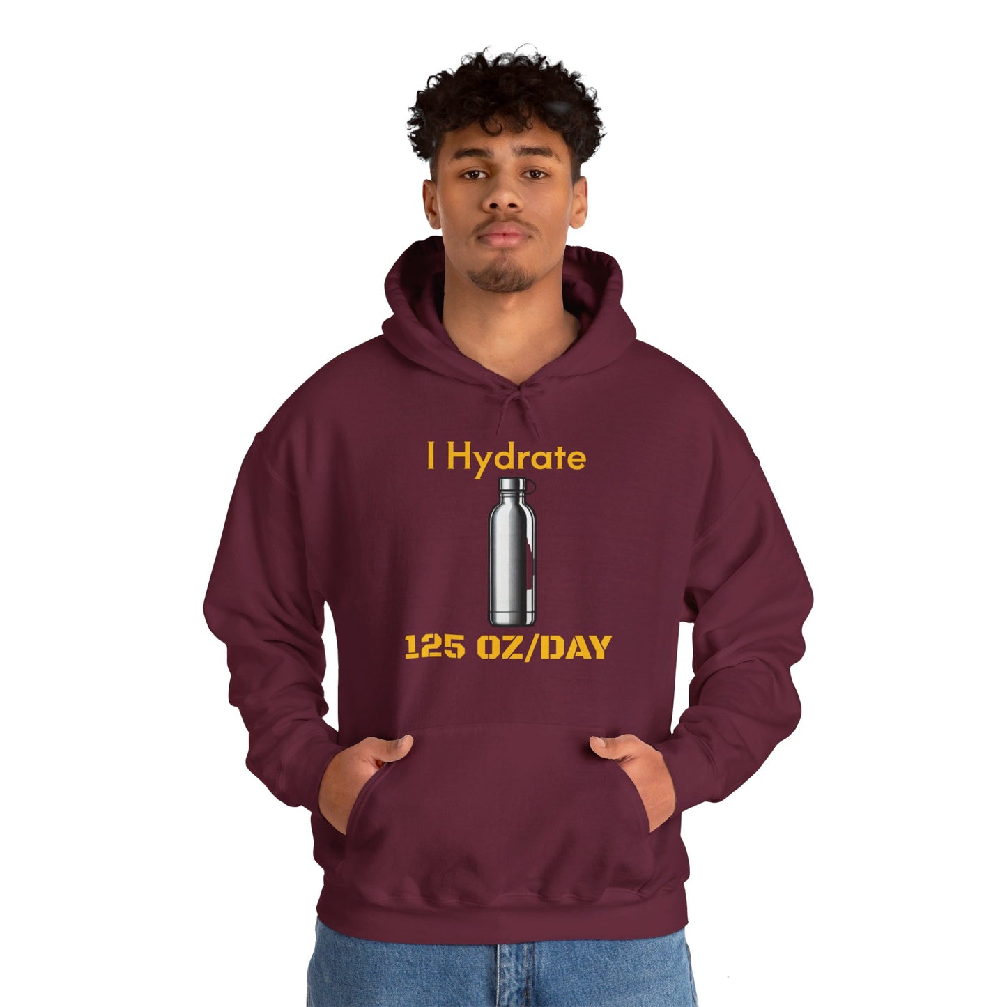 I Hydrate Man's Hoodie_125 oz/day - My Higher Being