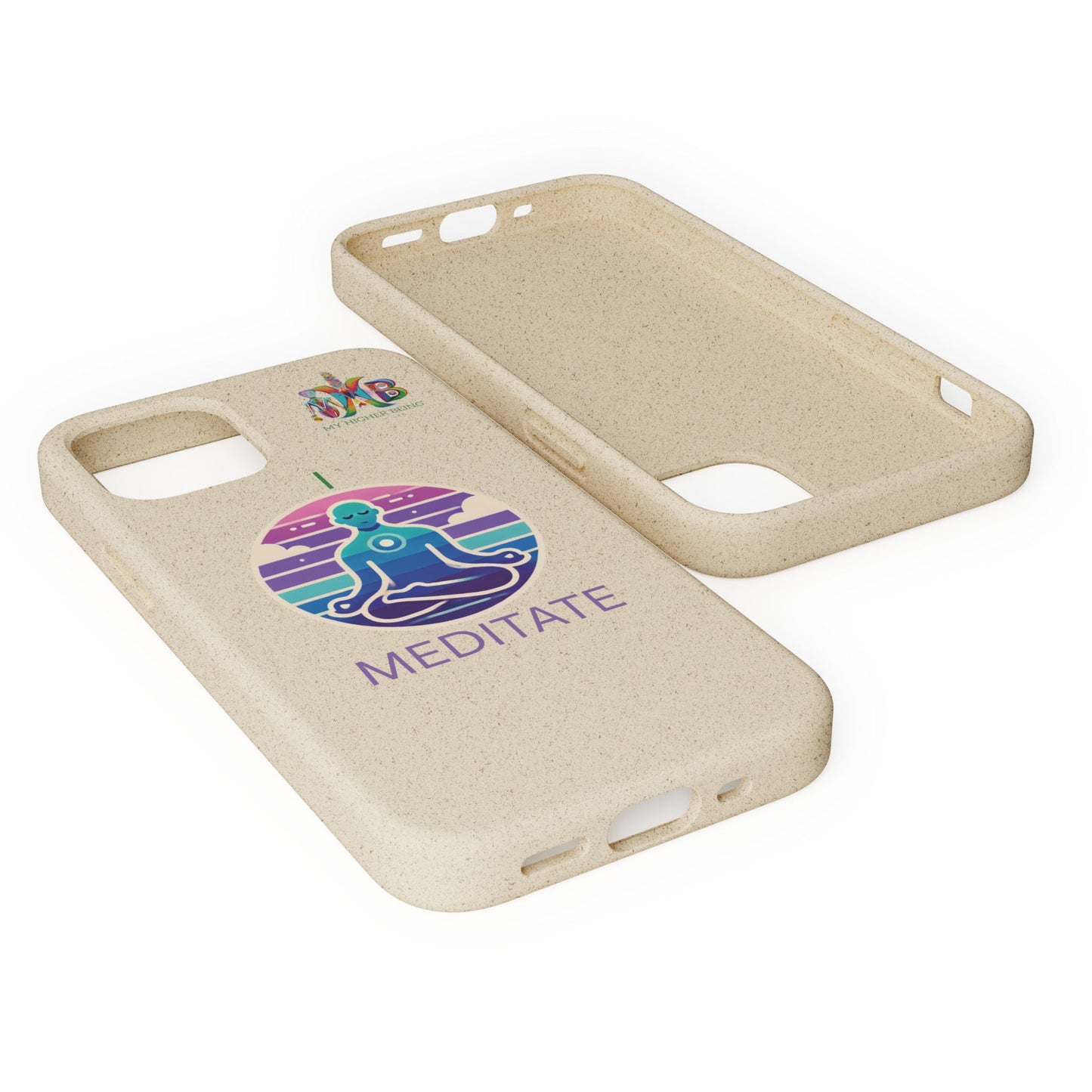 I Meditate — Plastic Free Biodegradable Phone Case — Design 4