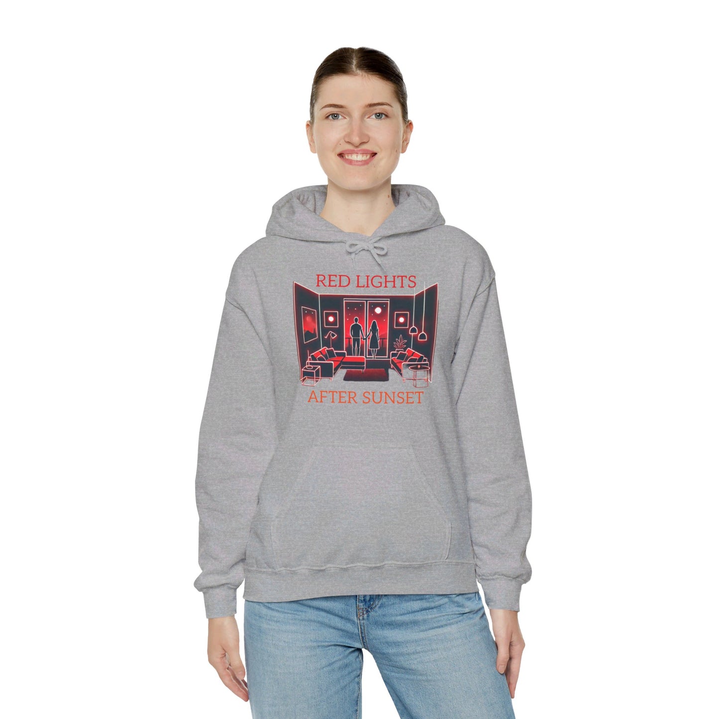 Red Lights After Sunset Couples' Hoodie - My Higher Being