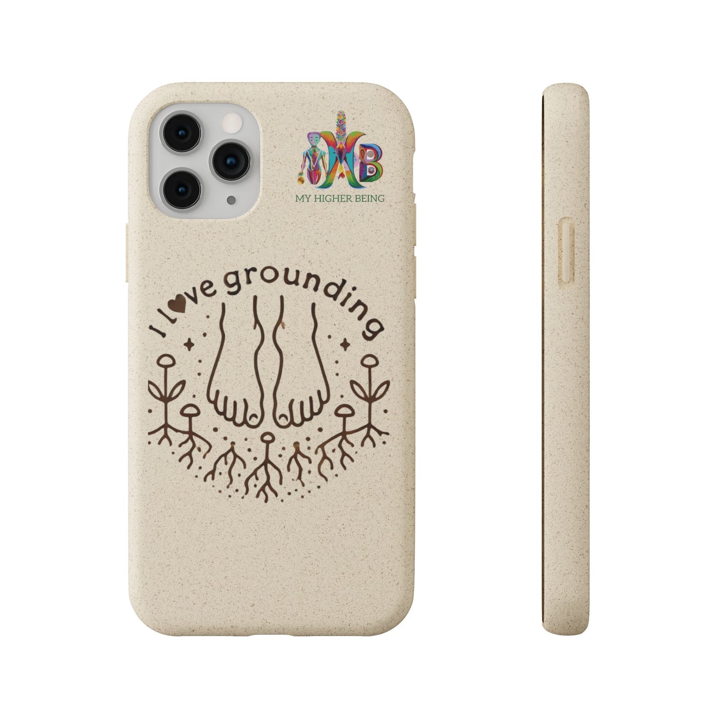 'I Love Grounding'_Plastic Free Biodegradable Phone Case