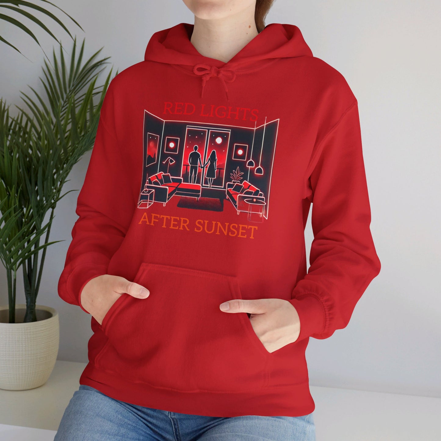 Red Lights After Sunset Couples' Hoodie - My Higher Being